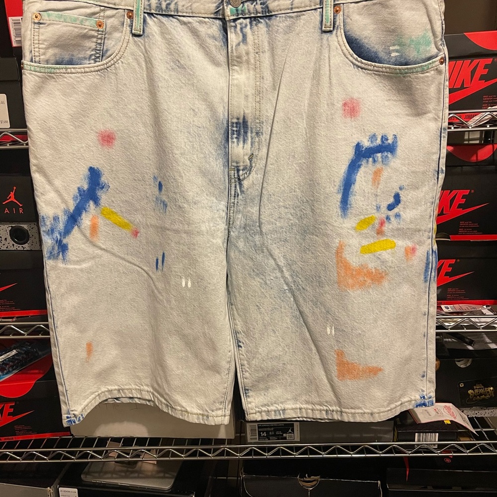 Levi's painted jean shorts